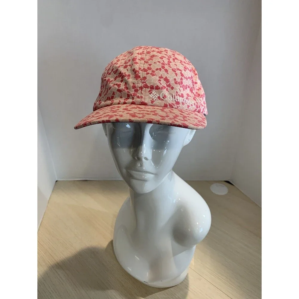 Columbia Hat Youth Girls O/S One Size Pink Floral 100% Nylon Moisture Wick Nylon